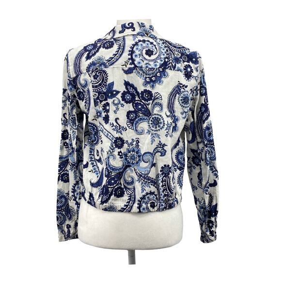 Polished Jones New York Paisley Linen Blend Blazer XS Officecore - Picture 3 of 16